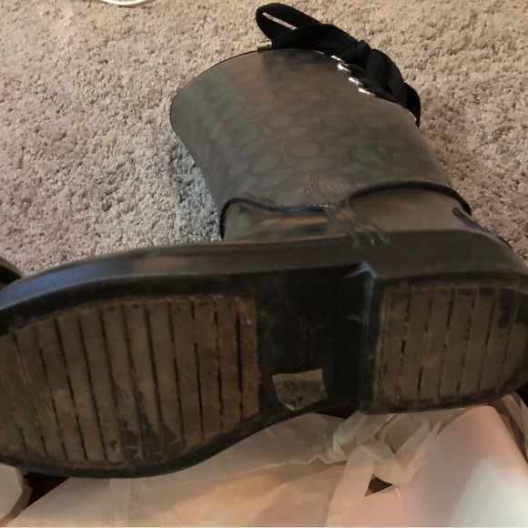 Coach Black Tristee Outline Rain Boots SG C/rub sz 8m black / smoke black - Picture 9 of 10
